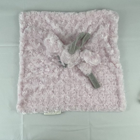 Blankets & Beyond Pink Bunny Rabbit 16" Baby Lovey Swirl Fur Pacifier Holder - Picture 3 of 9